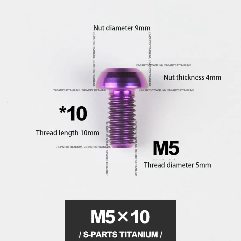 S-PARTS M5*10 / 14 / 16 mountain bike road bike bottle cage umbrella head titanium alloy disc screw