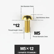 S-PARTS M5*10 / 14 / 16 mountain bike road bike bottle cage umbrella head titanium alloy disc screw