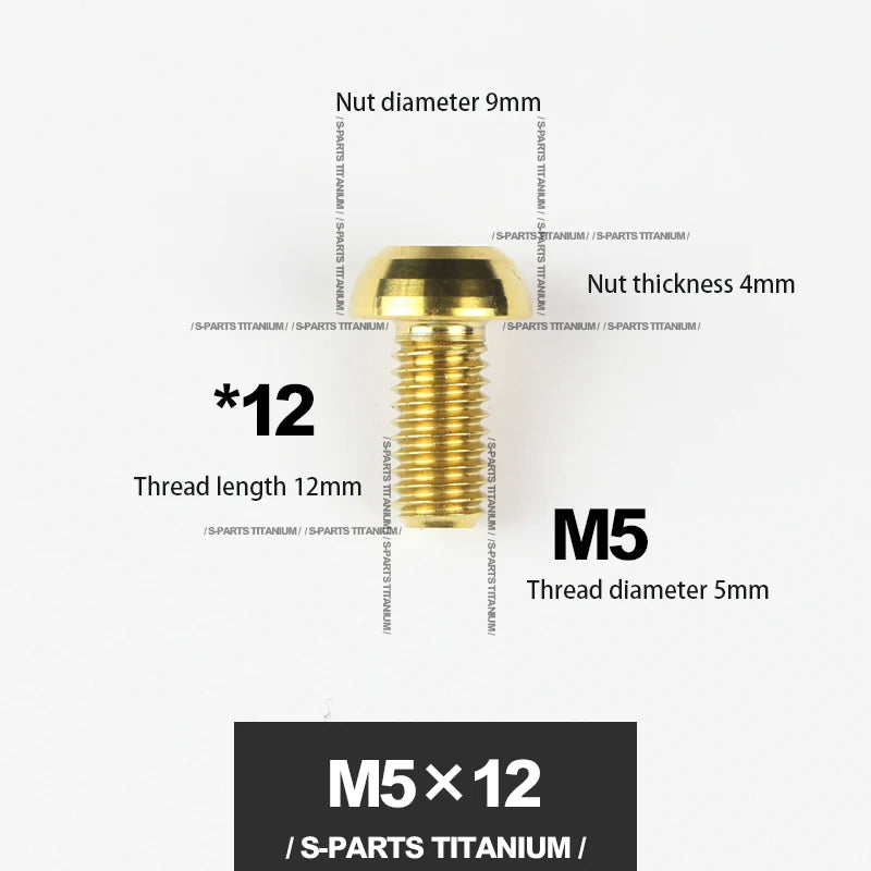 S-PARTS M5*10 / 14 / 16 mountain bike road bike bottle cage umbrella head titanium alloy disc screw