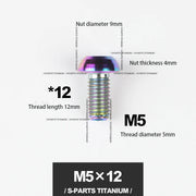 S-PARTS M5*10 / 14 / 16 mountain bike road bike bottle cage umbrella head titanium alloy disc screw