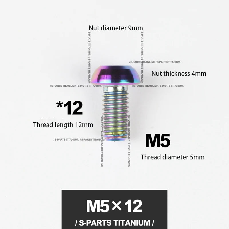 S-PARTS M5*10 / 14 / 16 mountain bike road bike bottle cage umbrella head titanium alloy disc screw