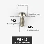 S-PARTS M5*10 / 14 / 16 mountain bike road bike bottle cage umbrella head titanium alloy disc screw