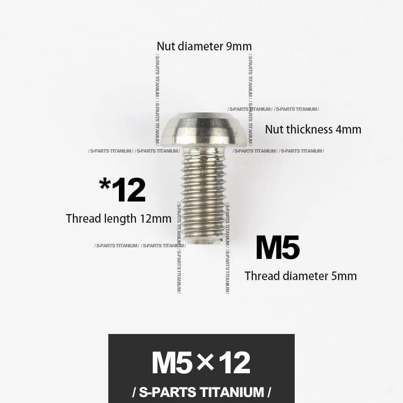 S-PARTS M5*10 / 14 / 16 mountain bike road bike bottle cage umbrella head titanium alloy disc screw