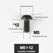 S-PARTS M5*10 / 14 / 16 mountain bike road bike bottle cage umbrella head titanium alloy disc screw