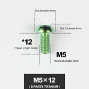 S-PARTS M5*10 / 14 / 16 mountain bike road bike bottle cage umbrella head titanium alloy disc screw