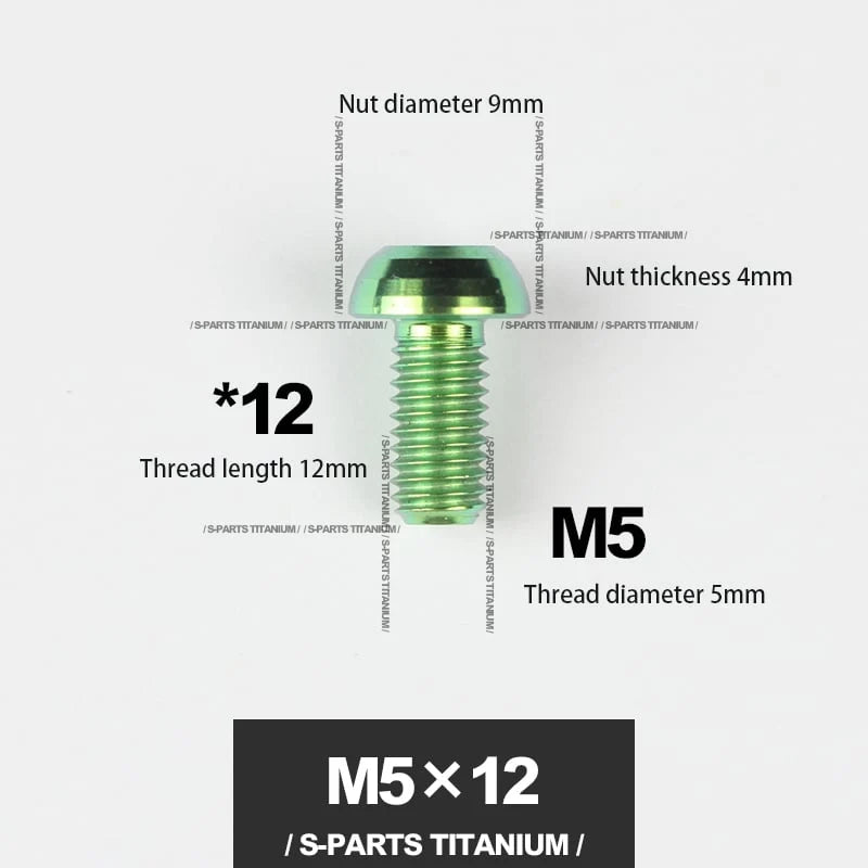 S-PARTS M5*10 / 14 / 16 mountain bike road bike bottle cage umbrella head titanium alloy disc screw