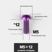 S-PARTS M5*10 / 14 / 16 mountain bike road bike bottle cage umbrella head titanium alloy disc screw