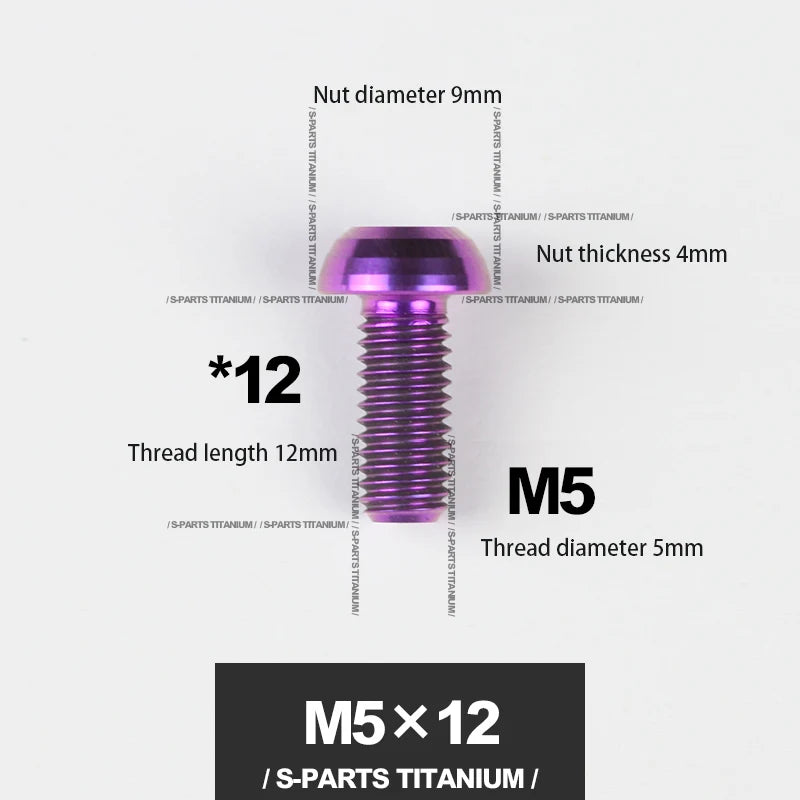 S-PARTS M5*10 / 14 / 16 mountain bike road bike bottle cage umbrella head titanium alloy disc screw