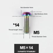 S-PARTS M5*10 / 14 / 16 mountain bike road bike bottle cage umbrella head titanium alloy disc screw