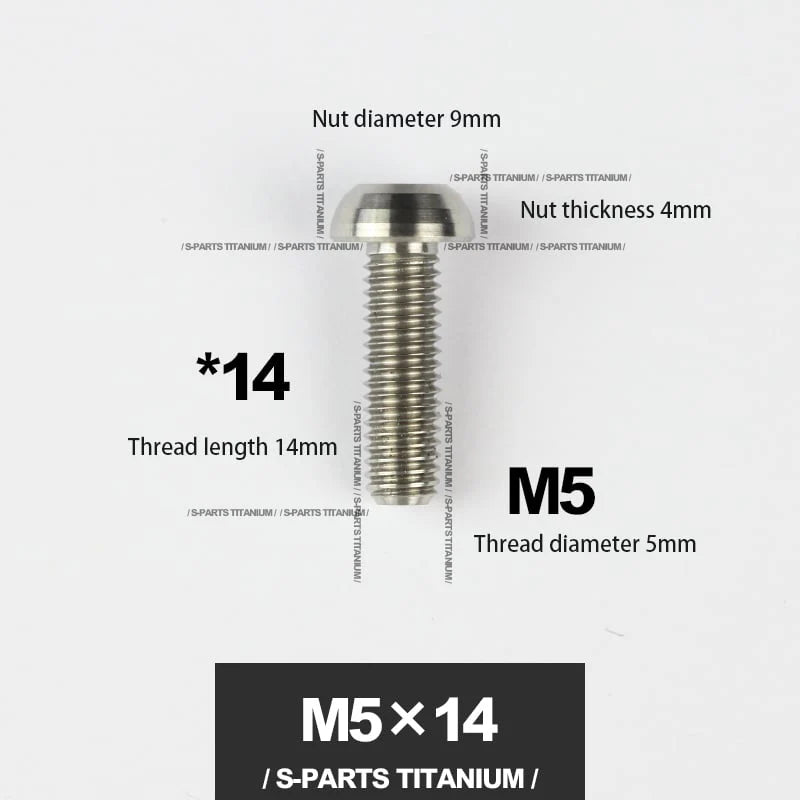 S-PARTS M5*10 / 14 / 16 mountain bike road bike bottle cage umbrella head titanium alloy disc screw