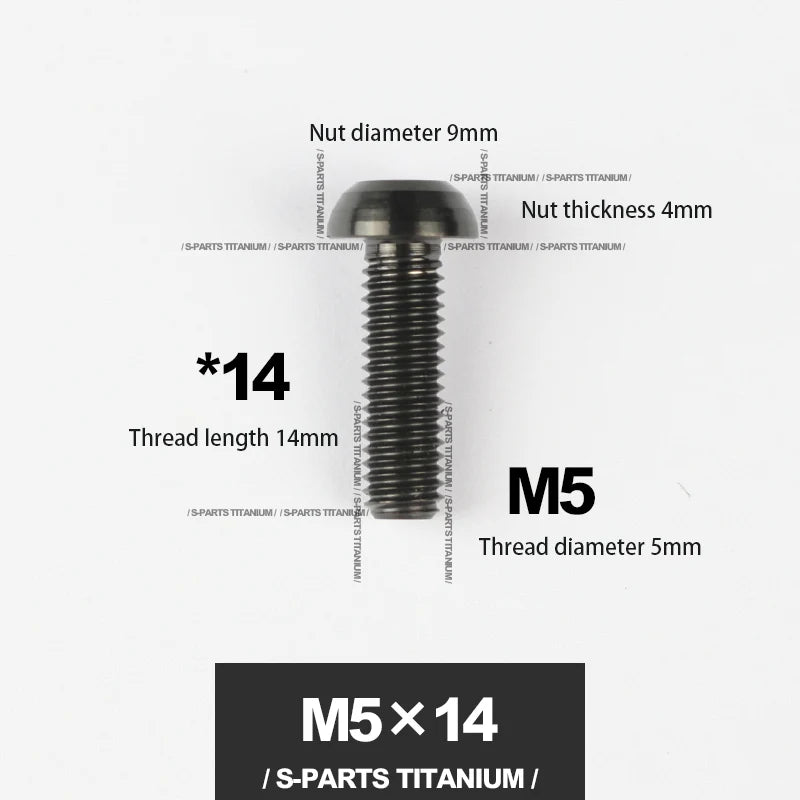 S-PARTS M5*10 / 14 / 16 mountain bike road bike bottle cage umbrella head titanium alloy disc screw