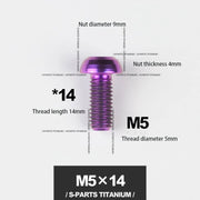 S-PARTS M5*10 / 14 / 16 mountain bike road bike bottle cage umbrella head titanium alloy disc screw