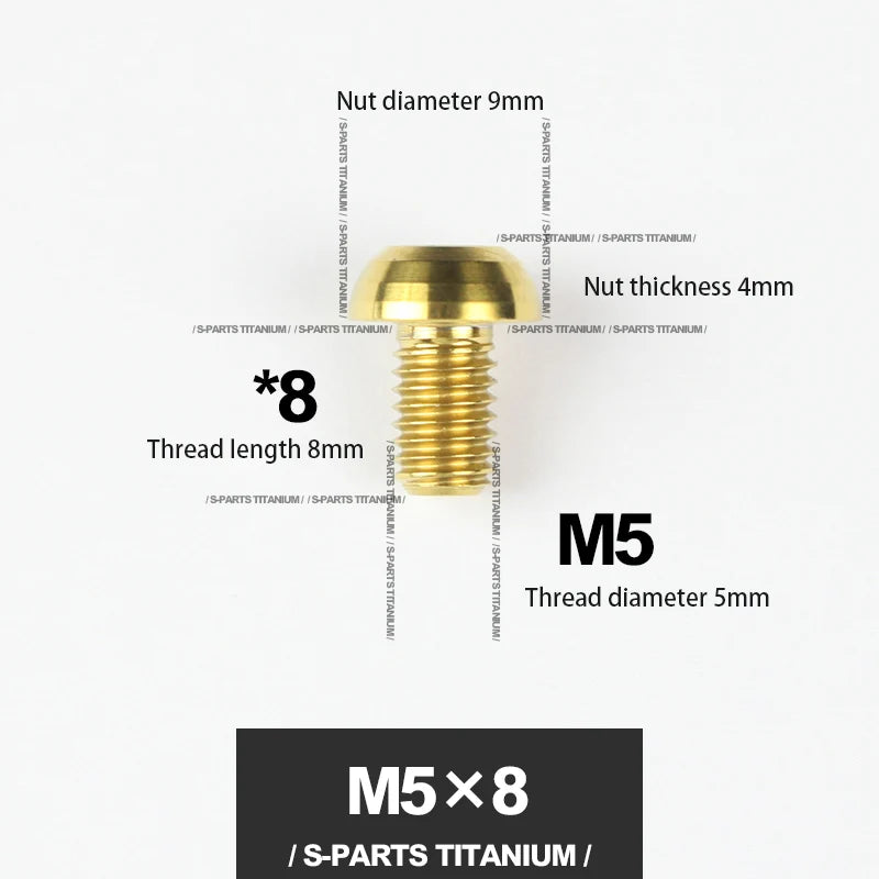 S-PARTS M5*10 / 14 / 16 mountain bike road bike bottle cage umbrella head titanium alloy disc screw
