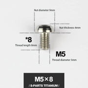 S-PARTS M5*10 / 14 / 16 mountain bike road bike bottle cage umbrella head titanium alloy disc screw
