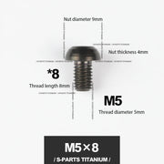 S-PARTS M5*10 / 14 / 16 mountain bike road bike bottle cage umbrella head titanium alloy disc screw
