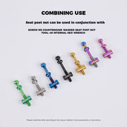 S-PARTS M5 Titanium Seatpost Bolt, Barrel Nut & Washer Hardware