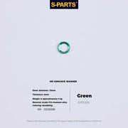 S-PARTS M5 Titanium Seatpost Bolt, Barrel Nut & Washer Hardware Concave Washer M5 D9 Green
