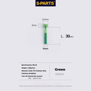 S-PARTS M5 Titanium Seatpost Bolt, Barrel Nut & Washer Hardware M5 L30 Green
