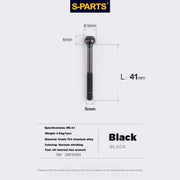 S-PARTS M5 Titanium Seatpost Bolt, Barrel Nut & Washer Hardware M5 L41 Black