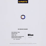 S-PARTS M5 Titanium Seatpost Bolt, Barrel Nut & Washer Hardware Concave Washer M5 D9 Blue
