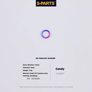 S-PARTS M5 Titanium Seatpost Bolt, Barrel Nut & Washer Hardware Concave Washer M5 D9 Candy