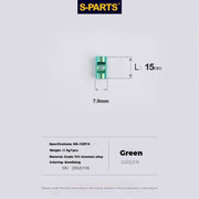 S-PARTS M5 Titanium Seatpost Bolt, Barrel Nut & Washer Hardware Cylindrical Nut M5×15D7.9 Green