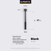 S-PARTS M5 Titanium Seatpost Bolt, Barrel Nut & Washer Hardware M5 L47 Black