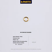 S-PARTS M5 Titanium Seatpost Bolt, Barrel Nut & Washer Hardware Concave Washer M5 D9 Gold
