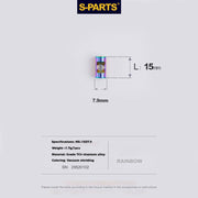 S-PARTS M5 Titanium Seatpost Bolt, Barrel Nut & Washer Hardware Cylindrical Nut M5×15D7.9 Rainbow