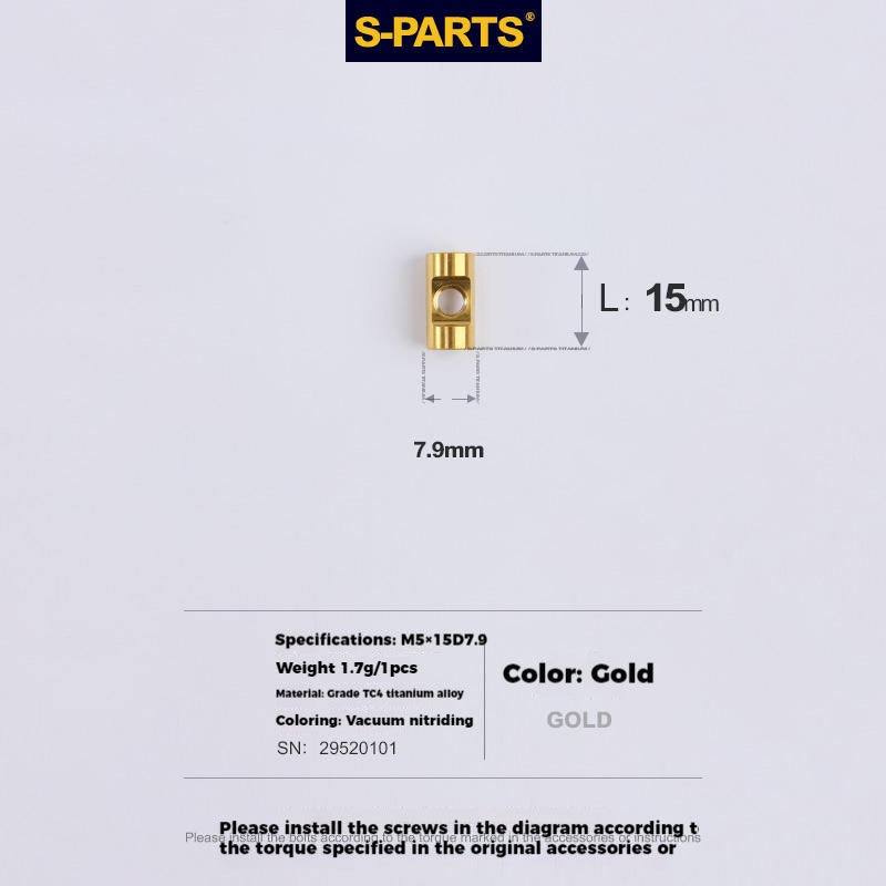S-PARTS M5 Titanium Seatpost Bolt, Barrel Nut & Washer Hardware