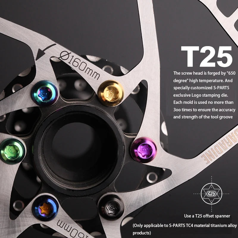 S-PARTS M5 × 10mm Titanium Disc Brake Rotor Bolt