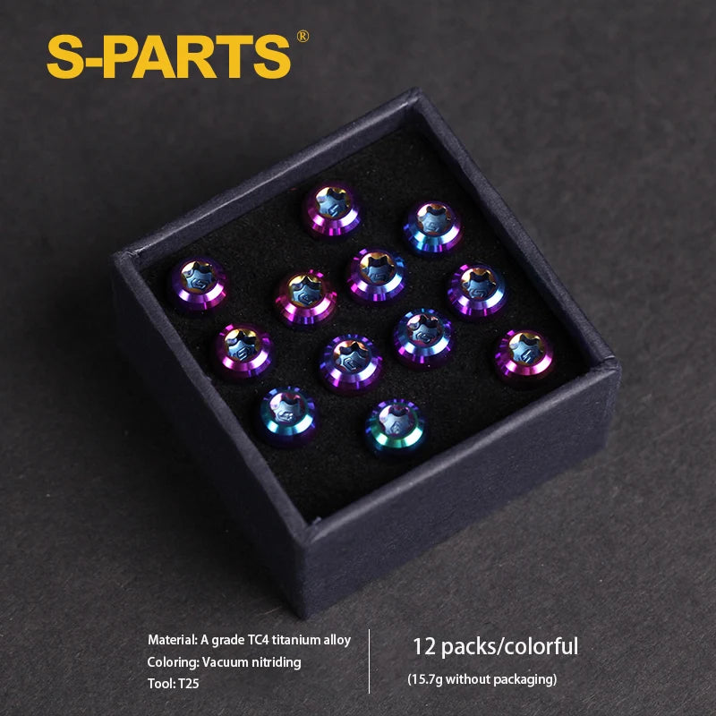 S-PARTS M5 × 10mm Titanium Disc Brake Rotor Bolt Rainbow