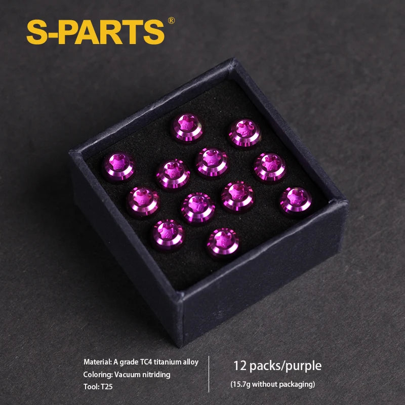 S-PARTS M5 × 10mm Titanium Disc Brake Rotor Bolt Purple