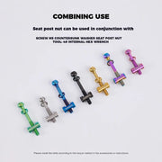 S-PARTS M5 × 30 / 35 / 40 / 47mm Titanium Bolts and Barrel Nut and Washer Screw For Bicycle Seat Post