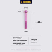 S-PARTS M5 × 30 / 35 / 40 / 47mm Titanium Bolts and Barrel Nut and Washer Screw For Bicycle Seat Post