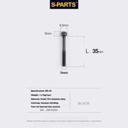 S-PARTS M5 × 30 / 35 / 40 / 47mm Titanium Bolts and Barrel Nut and Washer Screw For Bicycle Seat Post