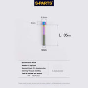 S-PARTS M5 × 30 / 35 / 40 / 47mm Titanium Bolts and Barrel Nut and Washer Screw For Bicycle Seat Post