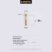 S-PARTS M5 × 30 / 35 / 40 / 47mm Titanium Bolts and Barrel Nut and Washer Screw For Bicycle Seat Post