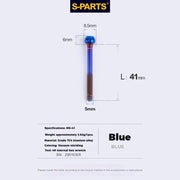 S-PARTS M5 × 30 / 35 / 40 / 47mm Titanium Bolts and Barrel Nut and Washer Screw For Bicycle Seat Post