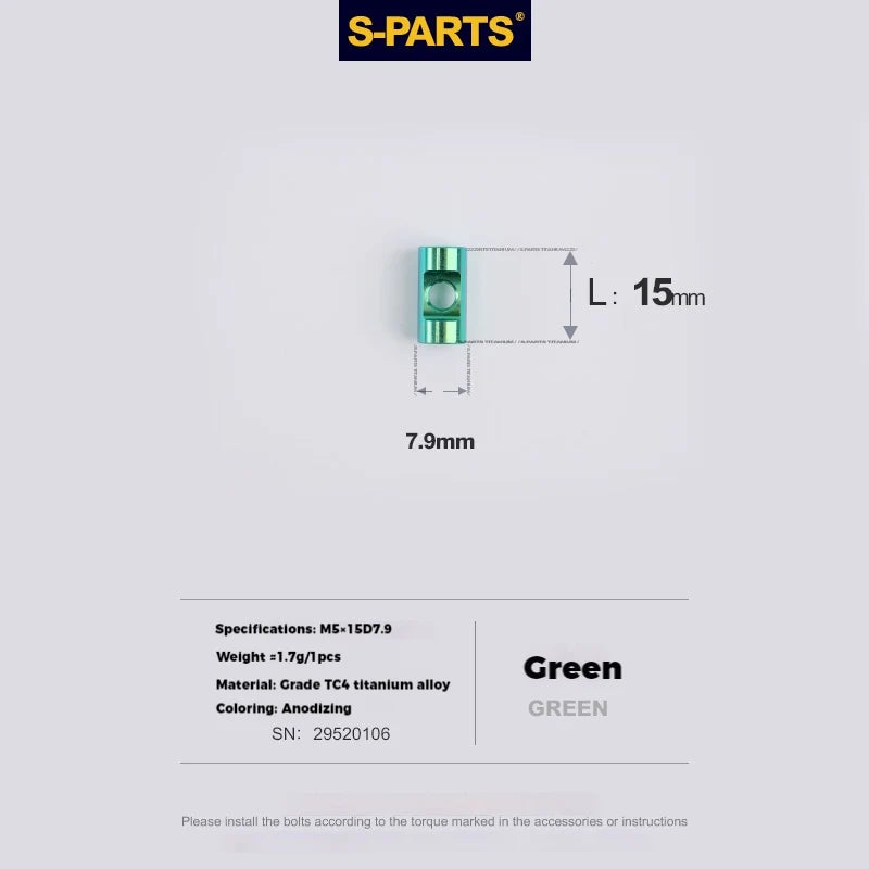S-PARTS M5 × 30 / 35 / 40 / 47mm Titanium Bolts and Barrel Nut and Washer Screw For Bicycle Seat Post