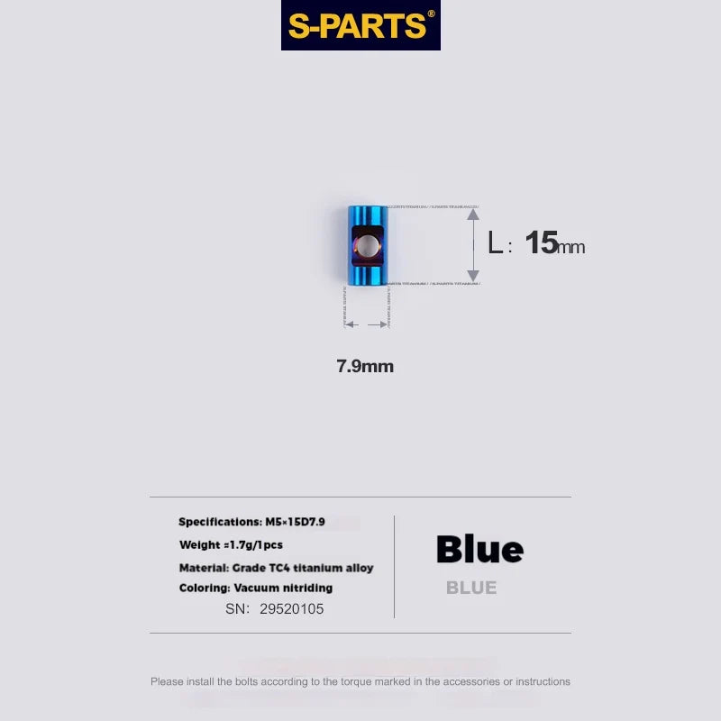 S-PARTS M5 × 30 / 35 / 40 / 47mm Titanium Bolts and Barrel Nut and Washer Screw For Bicycle Seat Post