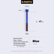 S-PARTS M5 × 30 / 35 / 40 / 47mm Titanium Bolts and Barrel Nut and Washer Screw For Bicycle Seat Post