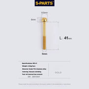S-PARTS M5 × 30 / 35 / 40 / 47mm Titanium Bolts and Barrel Nut and Washer Screw For Bicycle Seat Post