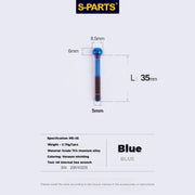 S-PARTS M5 × 30 / 35 / 40 / 47mm Titanium Bolts and Barrel Nut and Washer Screw For Bicycle Seat Post