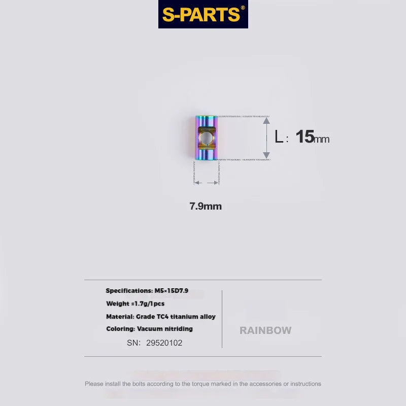 S-PARTS M5 × 30 / 35 / 40 / 47mm Titanium Bolts and Barrel Nut and Washer Screw For Bicycle Seat Post