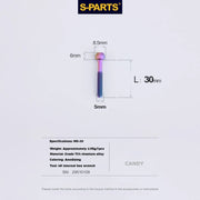 S-PARTS M5 × 30 / 35 / 40 / 47mm Titanium Bolts and Barrel Nut and Washer Screw For Bicycle Seat Post
