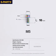 S-PARTS M5x10-35mm Titanium Alloy Screw Cylindrical Head