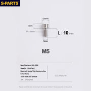 S-PARTS M5x10-35mm Titanium Alloy Screw Cylindrical Head