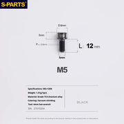 S-PARTS M5x10-35mm Titanium Alloy Screw Cylindrical Head