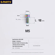 S-PARTS M5x10-35mm Titanium Alloy Screw Cylindrical Head